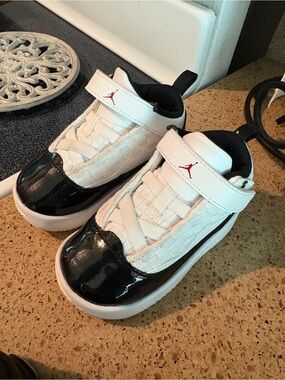 Jordan Kids White, Black & Red Easy-On Sneakers